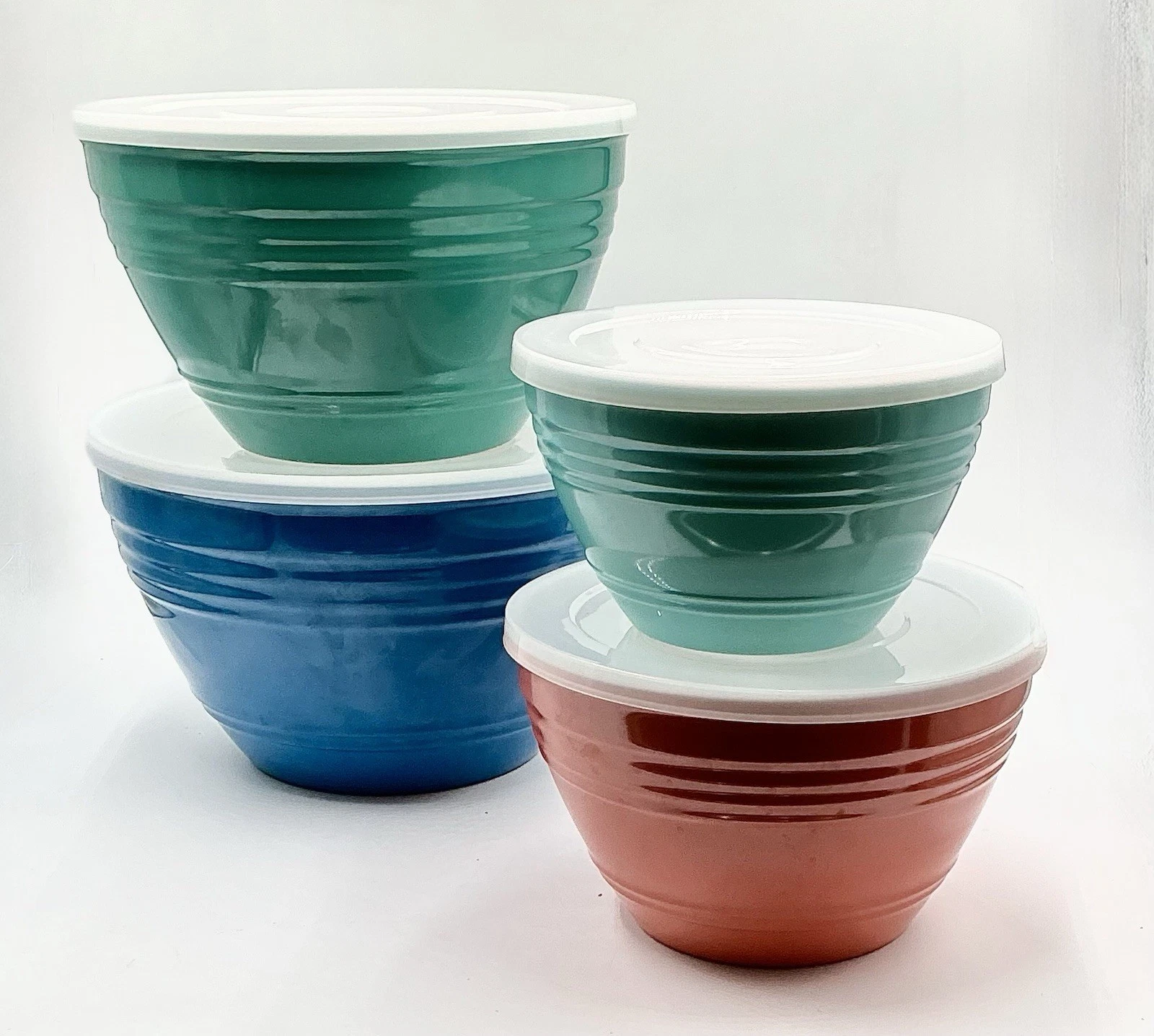 Melamine Mixing Bowls with Plastic Lids by Pandex Heavy Duty Durable 8 Pc Set
Opens in a new window