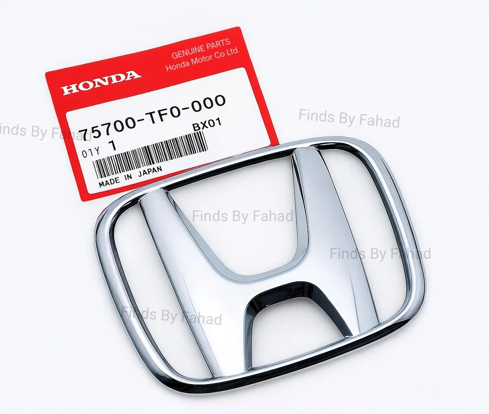 2009 - 2021 Honda Civic Sedan Front Grille Emblem Logo 75700-TF0-000 –OEM Chrome - Image 1 of 4