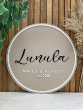 24" Custom Acrylic Logo Sign - Personalized Indoor Salon Wall Sign, Wall Decor