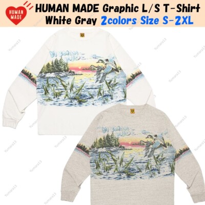 HUMAN MADE Graphic L/S T-Shirt White Gray 2colors Size S-2XL