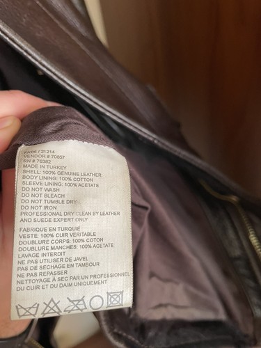 Cognac Timberland Leather Aviator Bomber Jacket S - Picture 11 of 14