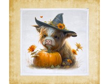Fall Highland Cow theme Dish Towel, 12x12, FREE ship, hand towels, bath, choice