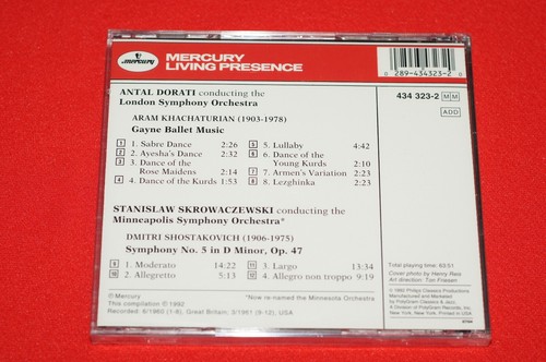 Khachaturian Ballet Shostakovich Symphony No 5 Audio CD Brand New Sealed - Picture 2 of 3