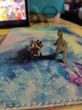2 Mini Dinosaur Toys Miniature Sizes Types Plastic