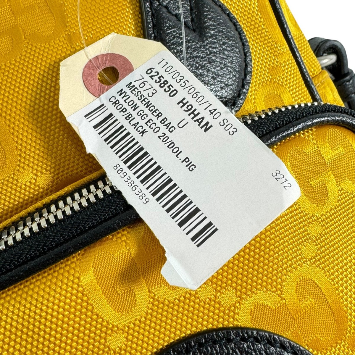 GUCCI 625850 Yellow Nylon GG Eco Black Leather Off The Grid GUCCI 625850 Yellow Nylon GG Eco Black Leather Off The Grid