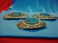 WESTERN STYLE BUCKLES W/ FAUX TURQUOISE - ALL NICE, ALL USUABLE