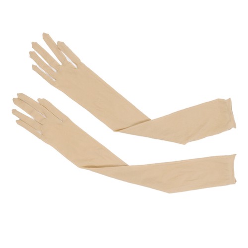 UK Women Long Finger Gloves Ultra-thin Sheer Seamless Nylon Mesh Opera Evening - Picture 19 of 56