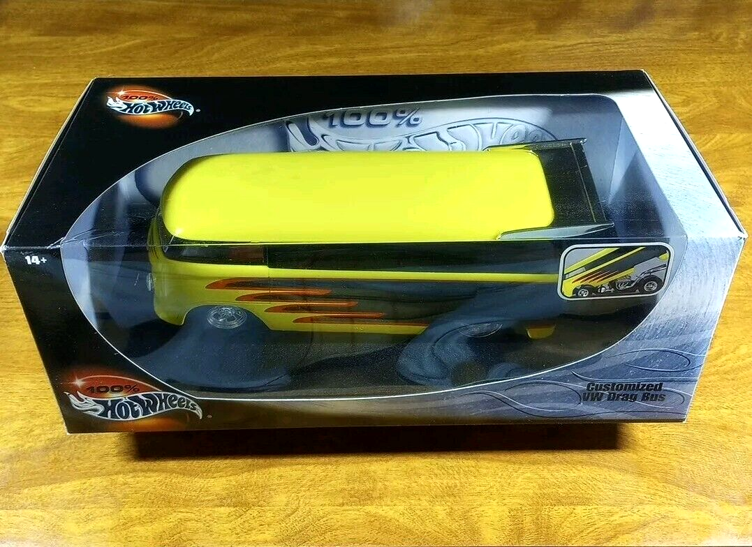 Hot Wheels 100% 1:18 Customized VW Drag Bus Yellow Black 2000