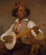 The Banjo Player Music 1856 American Painting By Sidney Mount Art Repro FREE S/H