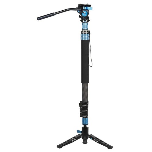 Sirui P-424FL 4-Section Carbon Fiber Monopod with VA-5X Compact Video Head - Afbeelding 1 van 17