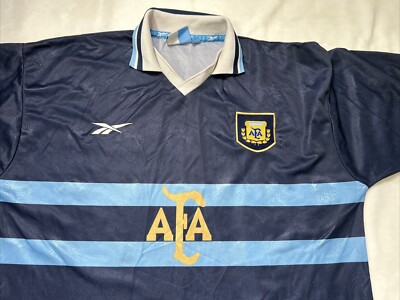 Argentina Vintage 90s Reebok Rare Soccer Jersey - 1999 Size Large