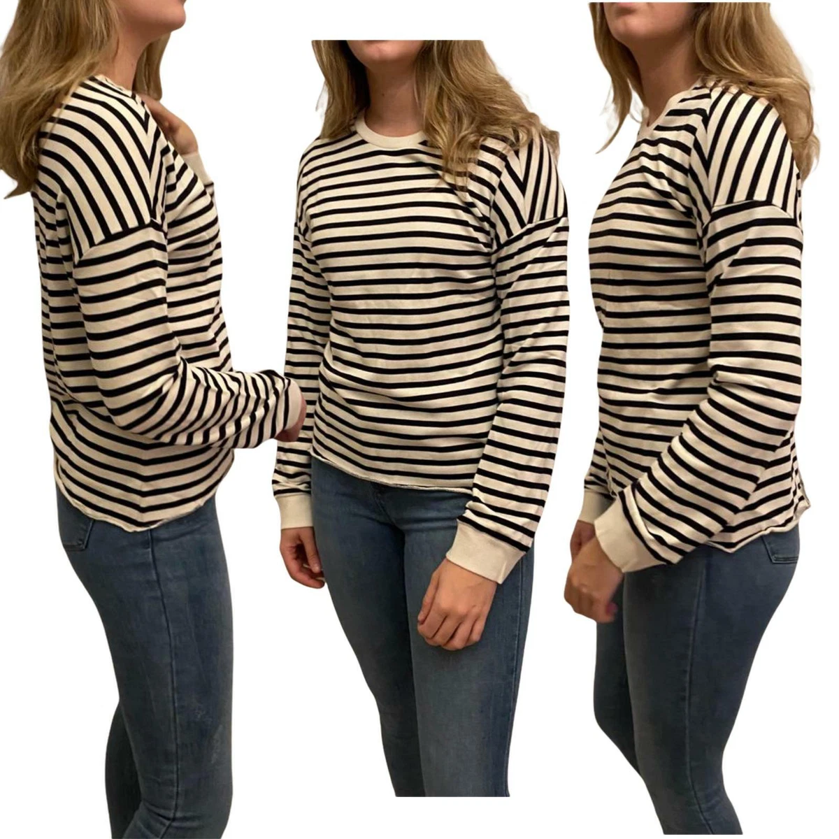 Ladies UK Brand Jaama Classic Stripe 100% Cotton Sweatshirts winter Top  Jumper | eBay
