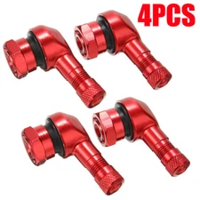 4PCS Red Motorcycle Tire Valve Stem 90 Degree Angle Wheel Tire Stem 11.3mm
