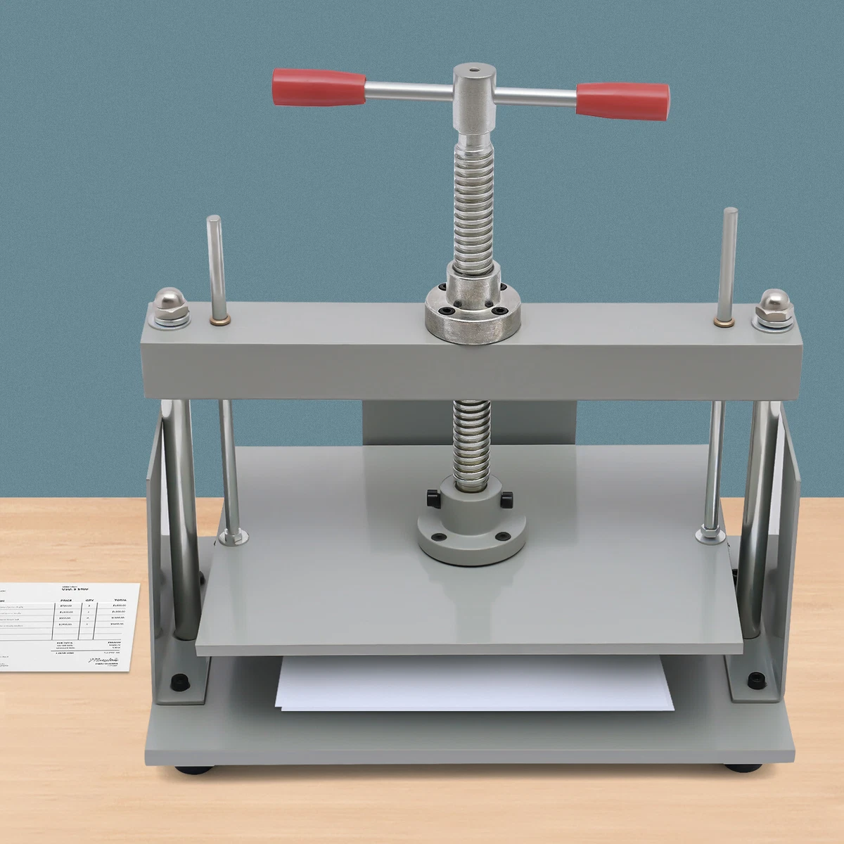 Flachdrücken Maschine Buchbinder Buchbinderpresse für Papier A4 + BalanceLeiste
