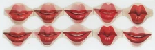 10 High Quality 1960's VARI-VUE Motion Smiling / Kissing Lips 2" by 1 1/2" inch