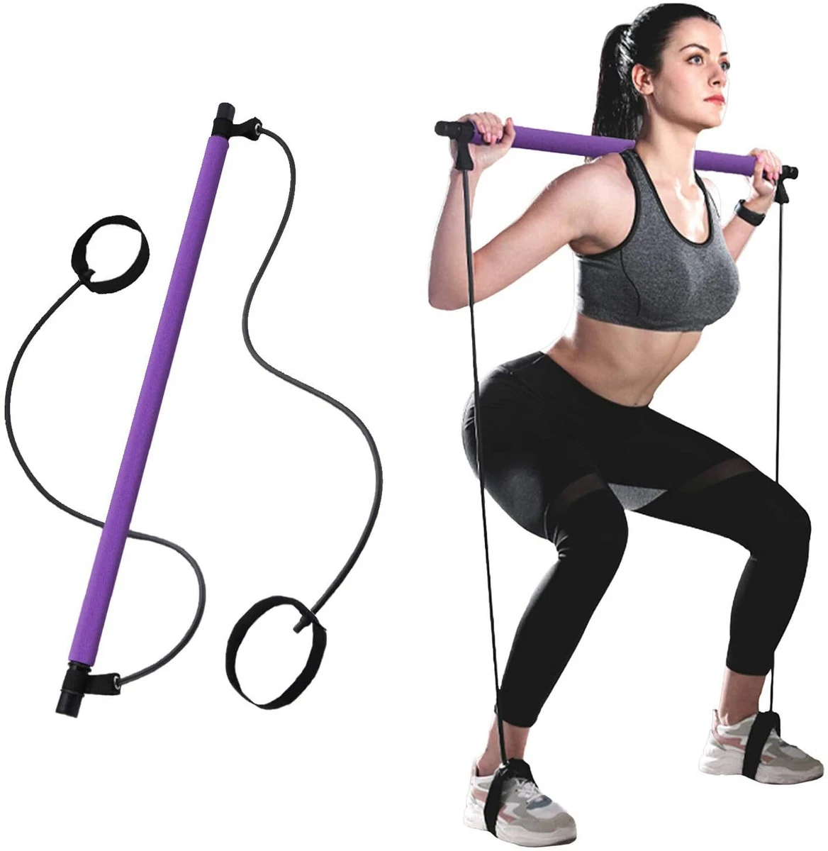 Exercise Resistance Band Yoga Portable Pilates Bar Kit Pilates Stick Muscle