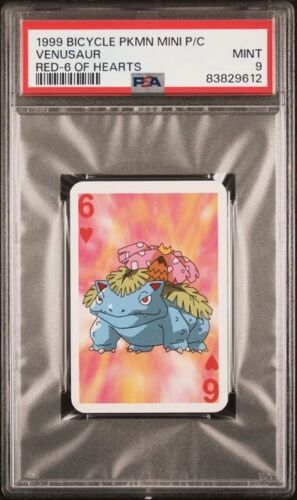 1999 Bicycle Pokemon Mini Playing Cards Venusaur Red Deck Poker PSA 9 - Afbeelding 1 van 2