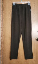 Women  s Pinstrips Dress Pants Elastic Waist 15" Stretch  W/ Side Pockets