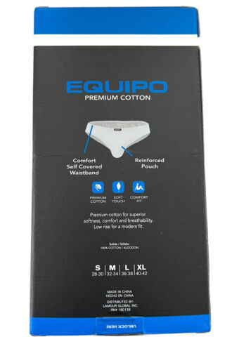 Men's Equipo 5-pack Bikini Briefs /White No Fly Premium Cotton Underwear - Picture 4 of 4