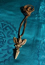 Sehr schöner traditioneller Phurba Anhänger mit  Garuda + Yak-Lederband NEPAL