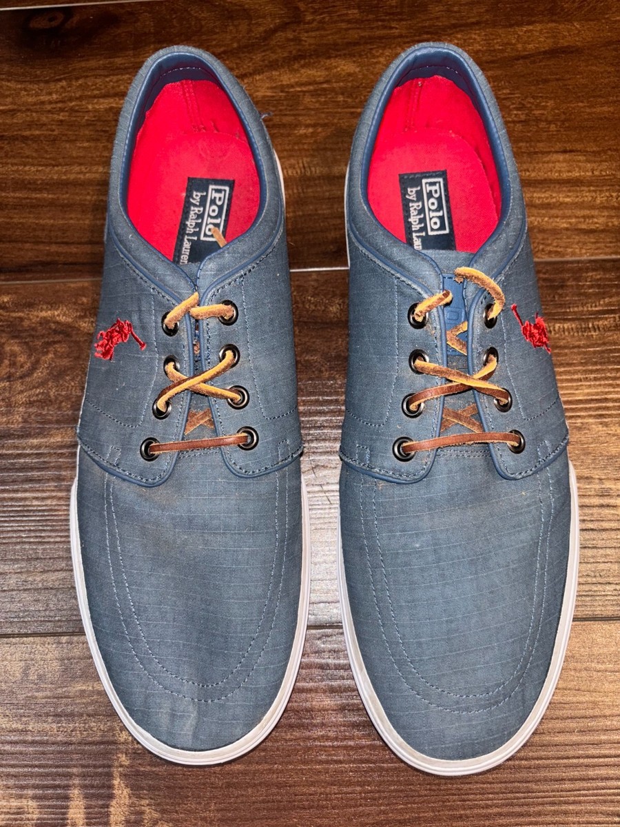 Men's Polo By Ralph Lauren Navy Canvas Faxon Low 00001629 Sneakers