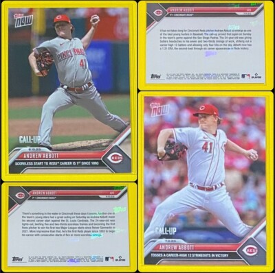 (2) 2023 MLB Topps Now Andrew Abbott CALL-UP Cincinnati Reds #422 & #520 SP  