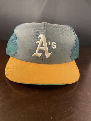 帽子 VINTAGE 90s MLB Oakland Athletics CAP VINTAGE Oakland Athletics A's Hat Cap Fitted Men 7 3/4 Green
