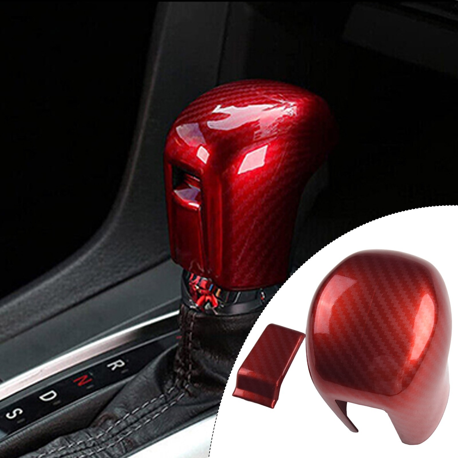 For Honda Civic 10th Gen 2016-2021 Carbon Fiber Gear Shift Lever Knob Cover