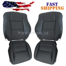 Driver & Passenger Bottom & Top Leather Seat Cover For 2004-2008 Acura TL Black