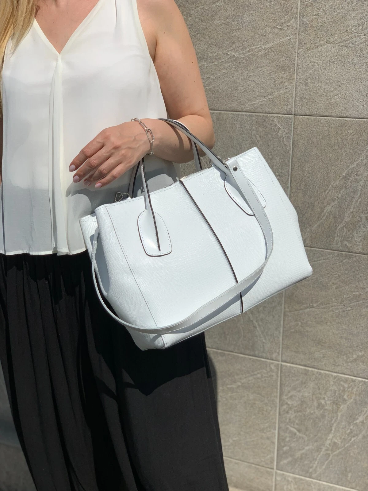 COACH Borsa donna VERA pelle lilla borsetta tracolla tote bag lavanda ufficio