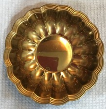 Vintage Gorham Brand Brass Scalloped Bowl Made In USA