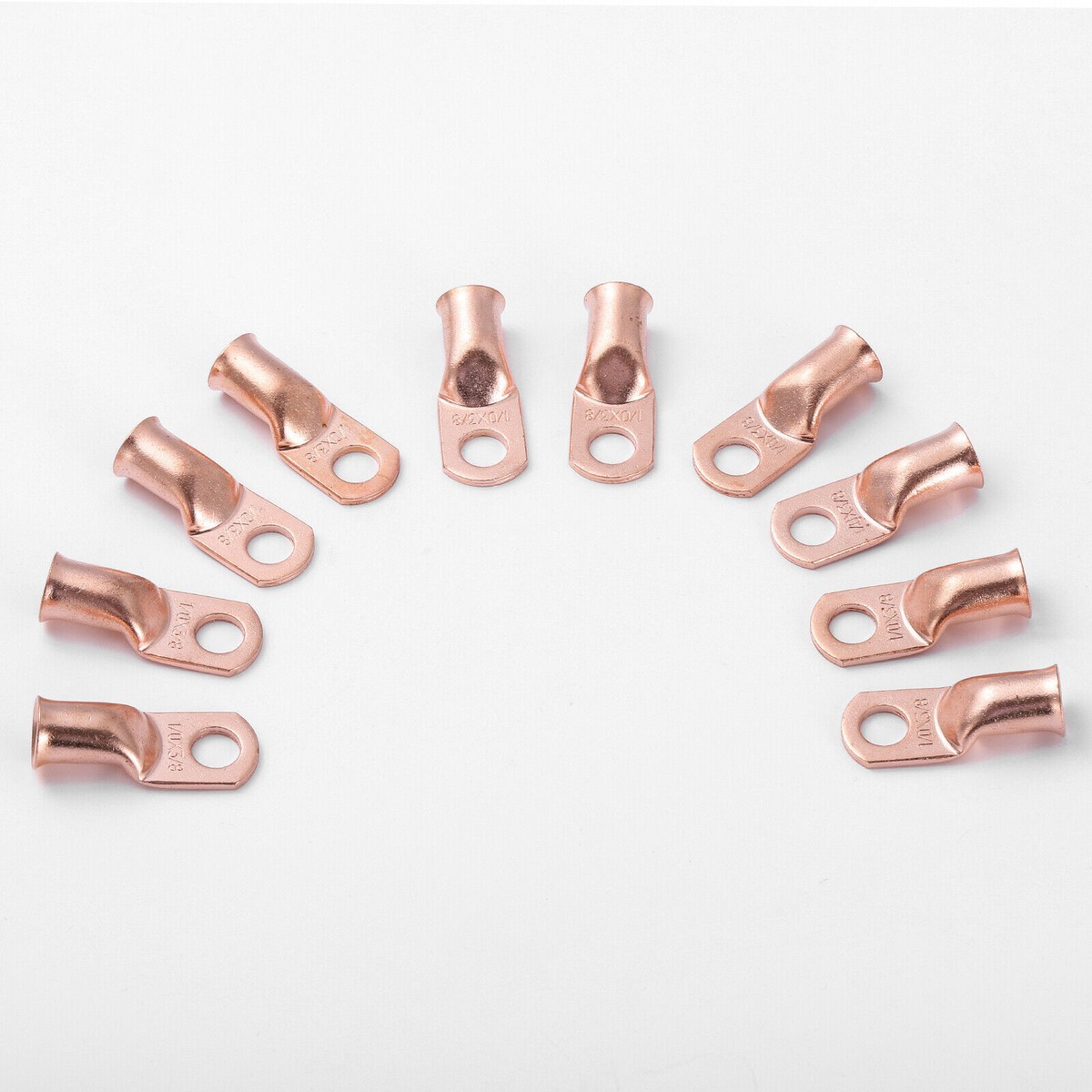 80 Pack 1/0 AWG Gold Ring Terminals – 5/16" Stud – With Red/Black Boots – 225FWY