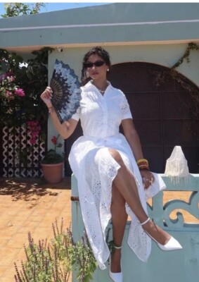 ZARA WOMAN SS24 ZW COLLECTION EMBROIDERED SHIRTDRESS WHITE