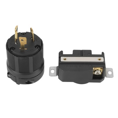 2 Pack Twist Lock Electrical Plug 30A For Electrical Appliances Black