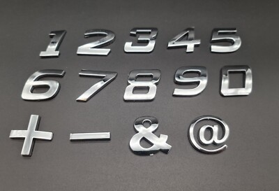 3D Chromzahlen Zahl Ziffer selbstklebend nach Wahl Chrom Sticker Aufkleber PKW