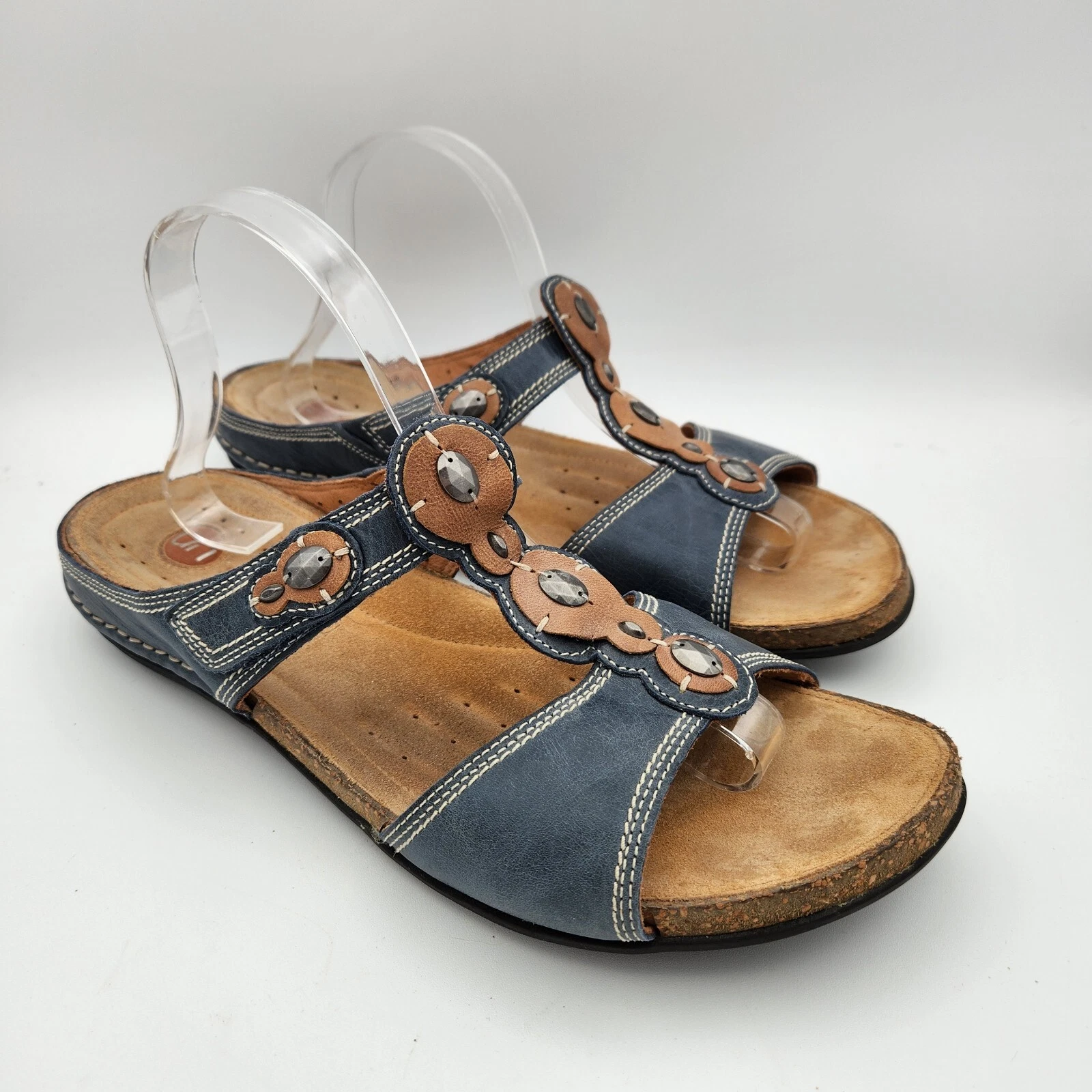 SANDALI DONNA CLARKS UNSURF BLU SLIDE ON 12 DESTRUTTURATI PREZZO AL PUBBLICO $110
