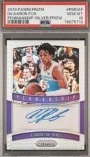 De'Aaron Fox 2019-20 Prizm Penmanship Silver Prizm Auto PSA 10 Kings POP 2