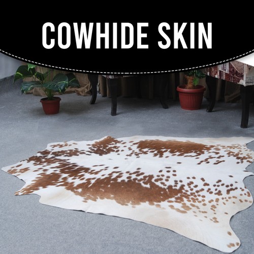 Cow Hide Rug Brown and White Large Real Cowhide rug large cow Skin Rugs - Imagen 6 de 9