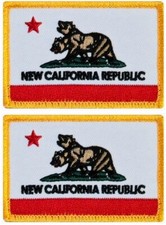 New California Republic Flag Fallout Embroidered Patch  2PC iron on sew 3"X2"
