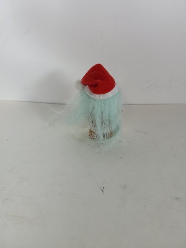 Vintage Russ Berrie Aqua Green Hair Baby Natale Babbo Natale Troll bambola 2" - Foto 3 di 5