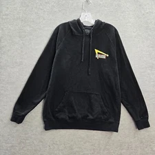 In N Out Men Sweatshirt L Black Hoodie Logo Graphic Fleece Drawstring Pullover