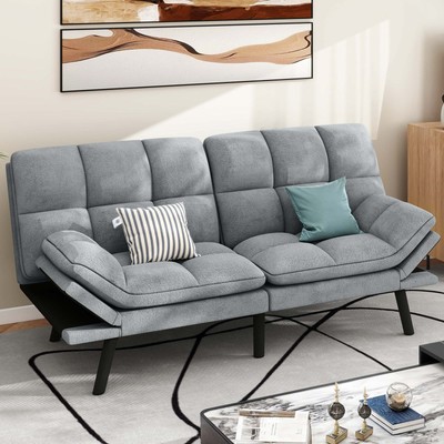 70  Convertible Futon Sofa Bed Cat-Scratch-Proof Fabric Futon Couch Sleeper Sofa
