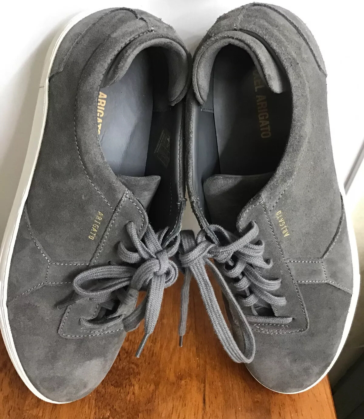 Axel Arigato Clean 90 Dark Gray Suede Low Top Sneaker White Sole Size 13 image 10