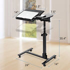 Laptop Desk Angle Height Adjustable Rolling Cart Over Bed Hospital Table Stand