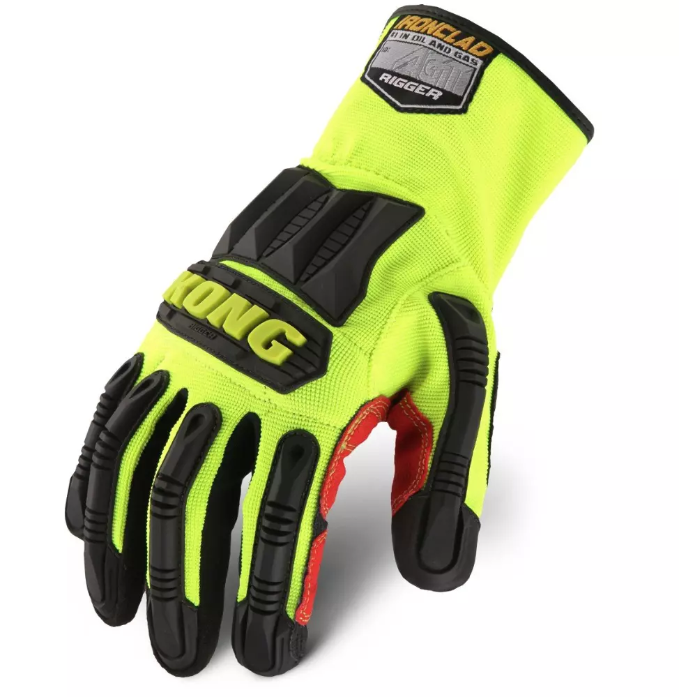 IRONCLAD KONG ULTIMATE RIGGER OIL GAS IMPACT WORK GLOVES RED YELLOW KRIG