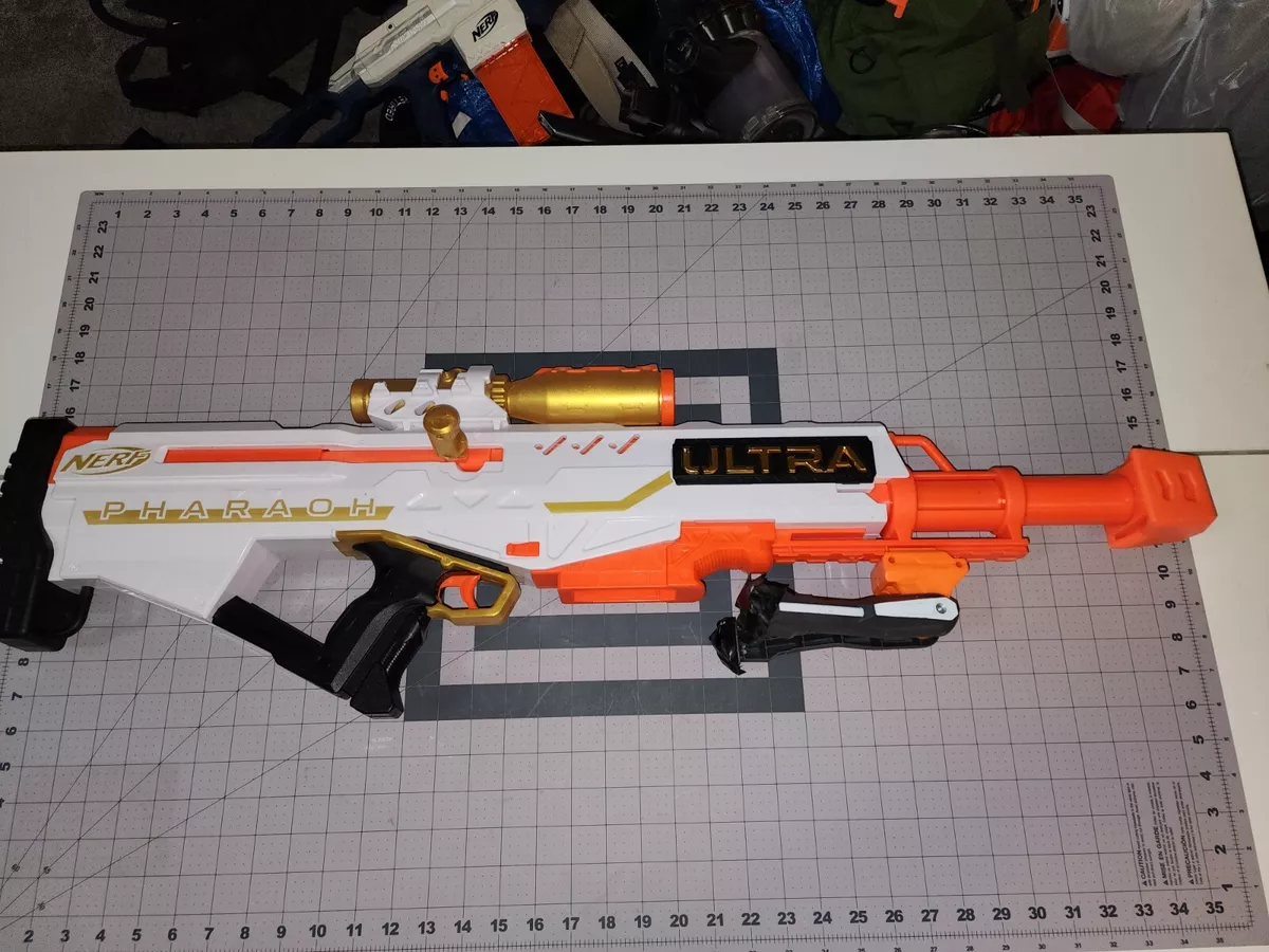 Nerf Ultra Pharaoh Blaster -- Gold Accents, 10-Dart Clip, 10 Nerf