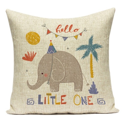 Animal Elephant Hot Air Balloon Cushion Cover Engineering Vehicle Pillow Case - Picture 29 of 56