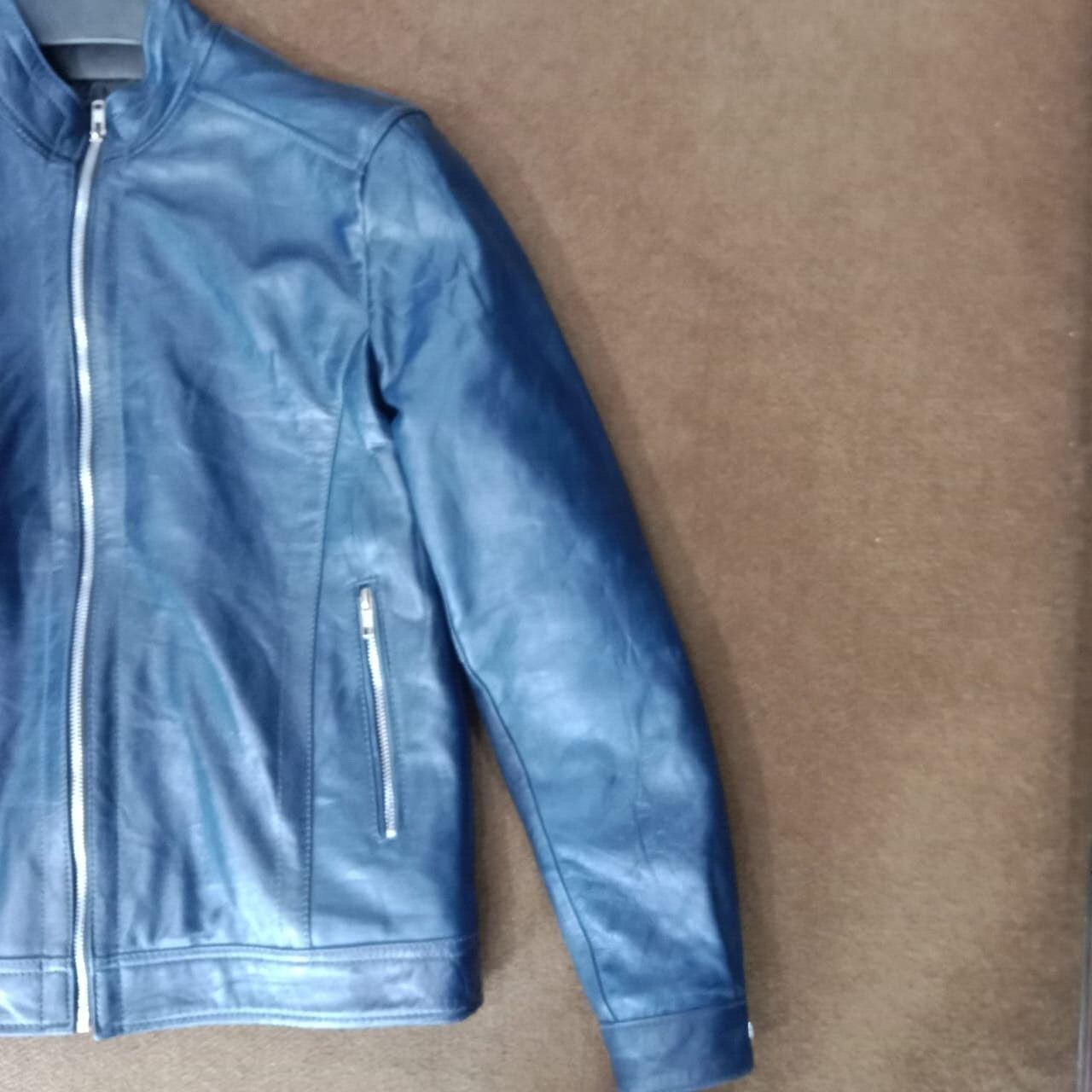 ALTRA Giacca da motociclista Saint Laurent da uomo classica in pelle blu