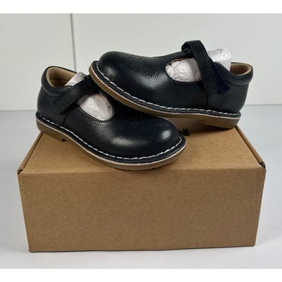 BODEN Kids Leather T-Bar Flat Shoes Black Size 1N NIB #015S