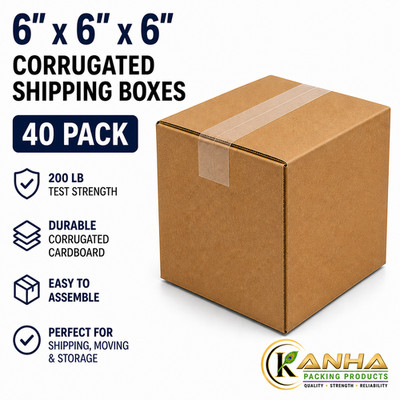 6x6x6 - 40 Boxes Corrugated Shipping Heavy Duty Moving Storage Packing Cardboard